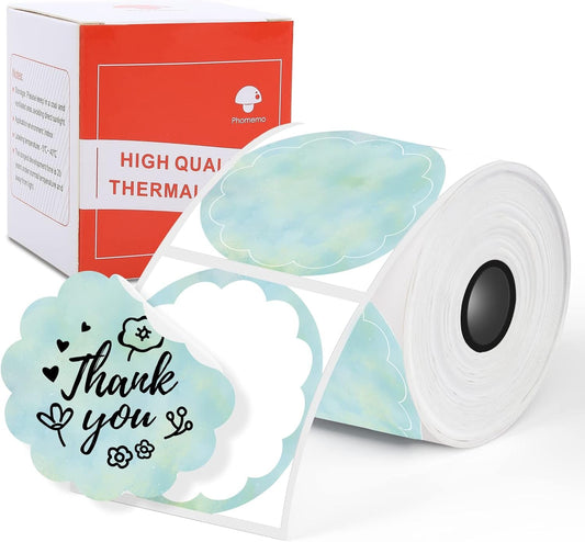 Phomemo Circle Labels - 50X50 Mm Thermal round Gradient Color Labels for Barcode/Logo/Gift/Home Use, Green