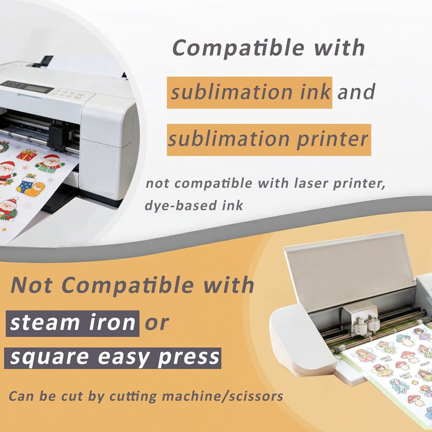 [24 Set] Sublimation Paper for Sublimation Printers & Ink + Clear Sublimation Sticker Paper, Waterproof, Fade-Resistant Sublimation Transfer Paper for DIY Mugs, Tumblers, Phone Cases