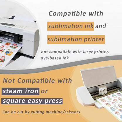 [24 Set] Sublimation Paper for Sublimation Printers & Ink + Clear Sublimation Sticker Paper, Waterproof, Fade-Resistant Sublimation Transfer Paper for DIY Mugs, Tumblers, Phone Cases