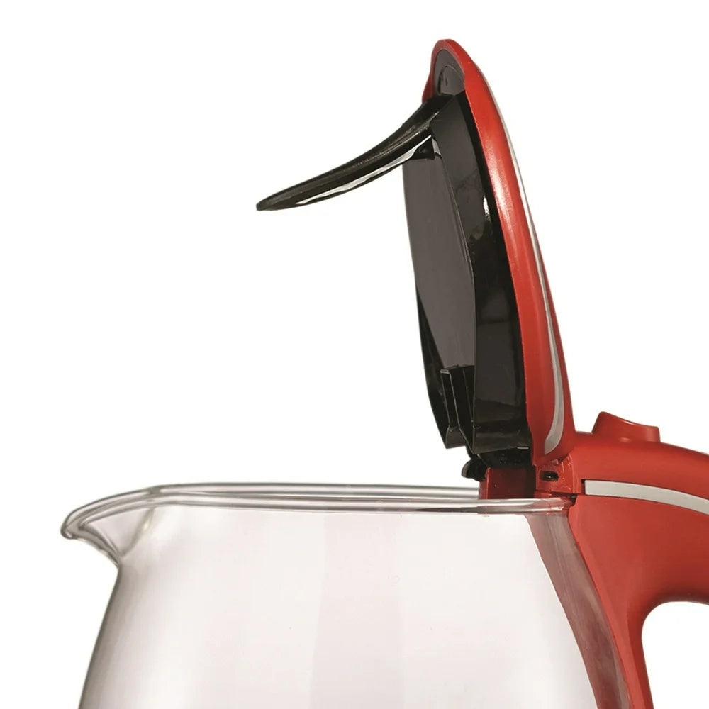 Tempered Glass Tea Kettles, 1.7-Liter, Red