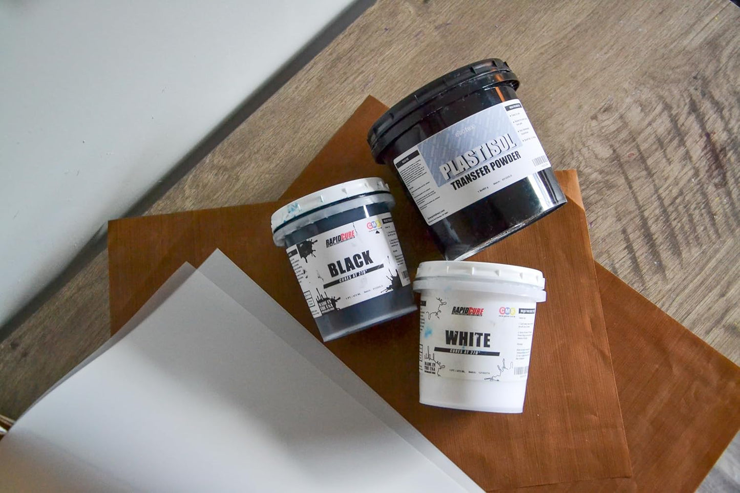 Ecotex® Plastisol Transfer Film Hot/Cold Peel (100 Sheets - 15 X 15 Inch) - Heat Press Plastisol Transfer Film on T Shirts and Garments - Iron on Transfer Paper and Dark Fabric