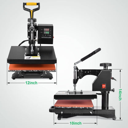 Slendor Heat Press Machine for T Shirts 12X10 Inch Digital T Shirt Pressing Machine 360-Degree Swing Away Heat Transfer Sublimation with Two Teflon Sheets