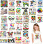 Dazoratix Autism Awareness Iron on Transfers - 30 Sheets DTF Ready to Press Puzzle Rainbow Heat Patches Animals Decals Vinyl Stickers for Kids Baby T Shirts Clothes Pillow Bag DIY Crafts Decorations