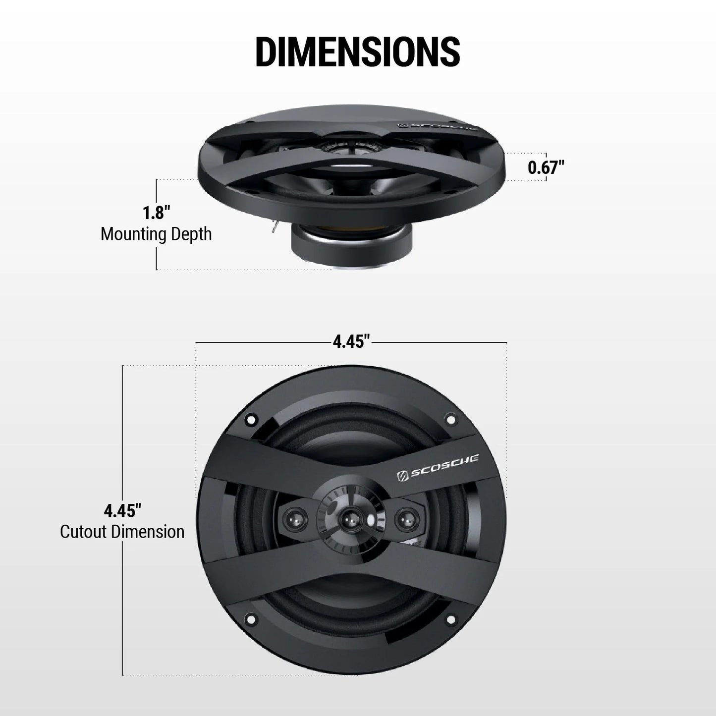6.5" 4-Way Car Audio Speaker Pair – 200W Peak Power – Precision HD Sound, HD6504A-WM1SD