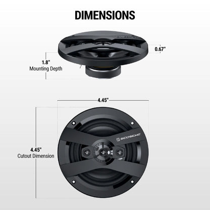 6.5" 4-Way Car Audio Speaker Pair – 200W Peak Power – Precision HD Sound, HD6504A-WM1SD