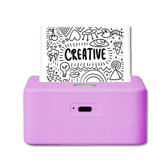 CTP500 Wireless Mini Portable Inkless Thermal Printer & Label Maker + Paper, Android & Ios (Purple)