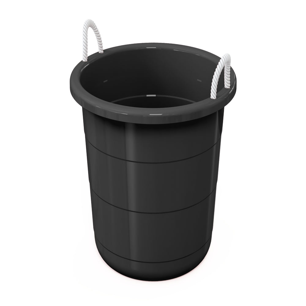 Flexible 17 Gallon Plastic Tub with Rope Handles, Black