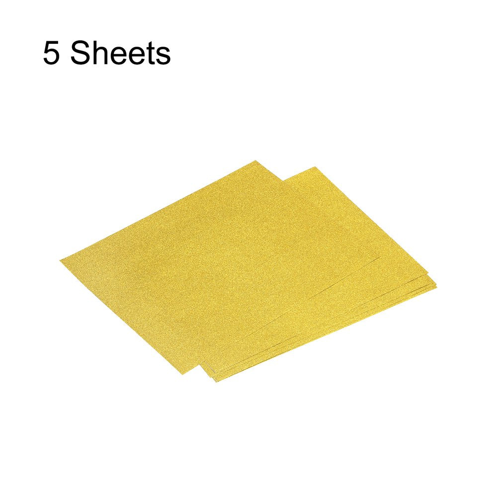 5 Sheets Glitter Cardstock Paper for DIY, 7.8 Inch X 11.8 Inch, Gold Tone, 80Gsm