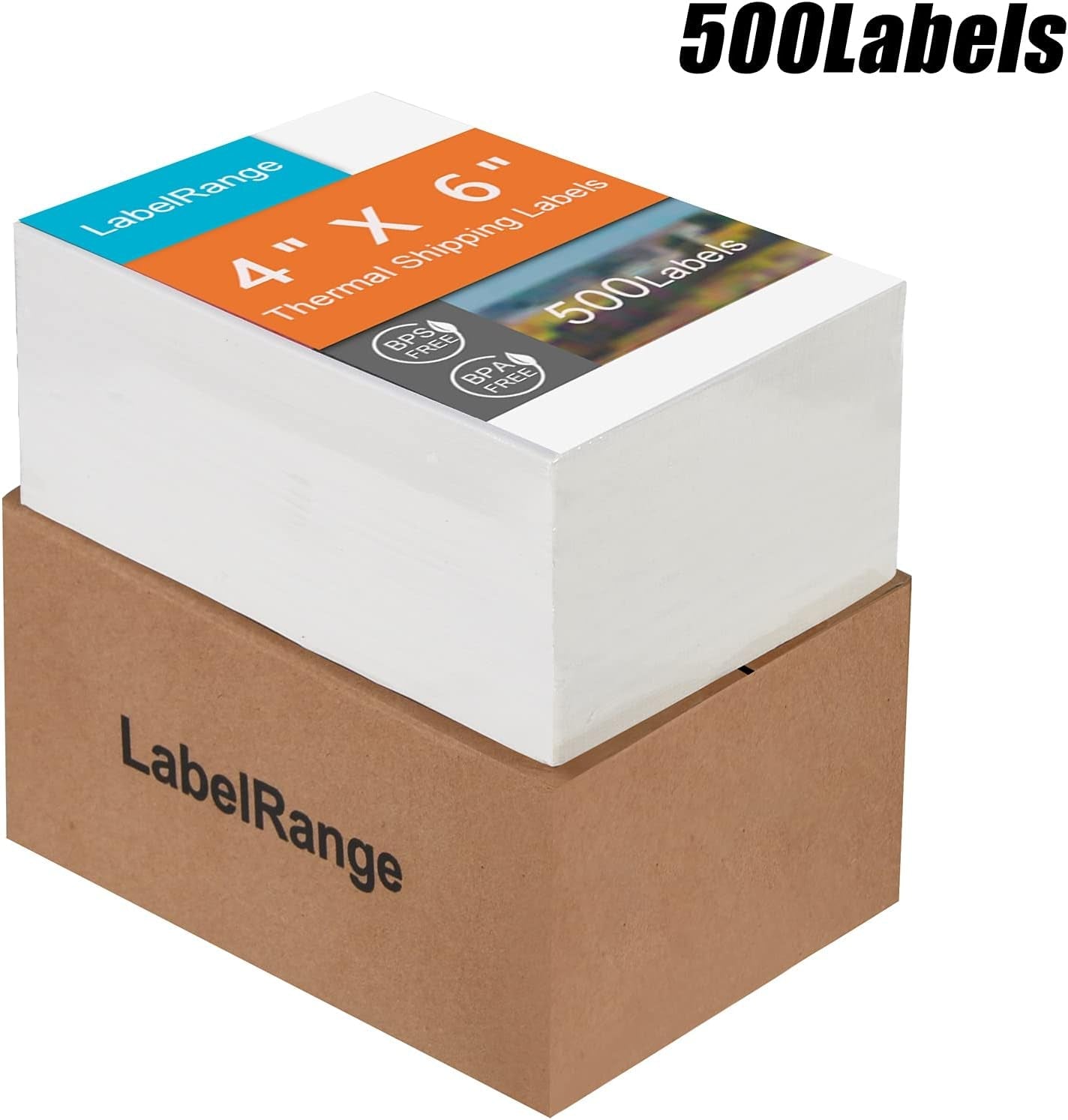 4X6 Thermal Labels, Commercial Grade Direct Thermal 4X6 Shipping Labels, 500 Sheets per Stack,1 Stack