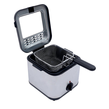 1KW Stainless-Steel 2.5L Basket Electric Deep Fryer Adjustable Temperature 110V