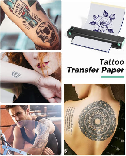 Phomemo Tattoo Stencil Printer, M08F Wireless Thermal Tattoo Printer with 10Pcs Transfer Paper, Compatible with Phone/Tablet/Pc, Tattoo Supplies for Tattoo Artist & Beginner, Black & Green