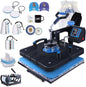 HORGELU Upgraded 8 in 1 Heat Press Machine 15X15 Inch Heat Transfer Machine 360-Degree Swing Away Multifunction Digital Sublimation Combo Heat Press for T Shirt Mug Hat Plate for Commercial Home 110V
