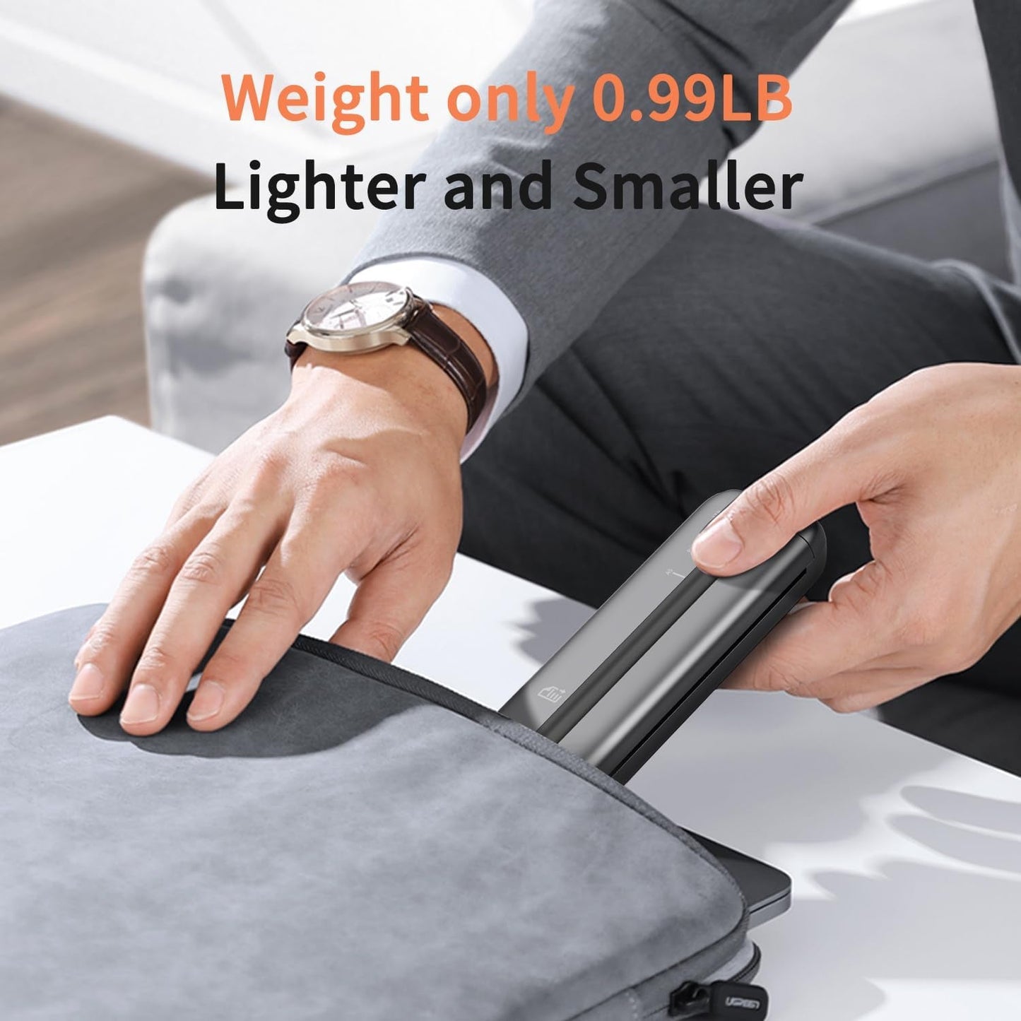 Rongta Portable Printer, Bluetooth Inkless Thermal Printer Wireless for Travel, Compatible with Android Ios Phone & Laptop, Supports 8.5" X 11" US Letter for Office, Home, Car, F81 (Gray)