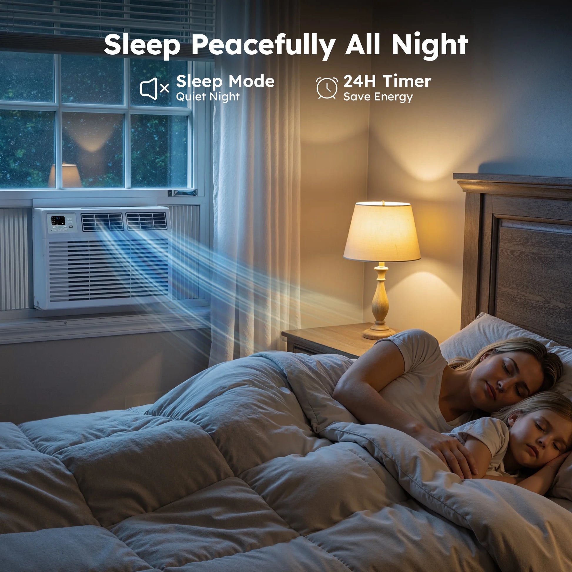 10,000 BTU Window Air Conditioner with APP, Cools up to 450 Sq Ft, 4 Cooling Modes, Remote Control, White