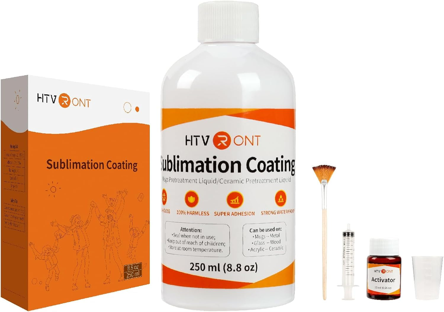 Sublimation Coating for All Hard Substrates-250Ml Glossy Waterproof Sublimation Coating for Mugs, Glass, Tumblers, Sublimation Coating for Ceramics, Tiles, Stainless Steels with Super Adhesion