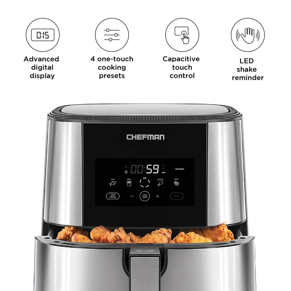 Turbofry Air Fryer W/ Digital Controls, 8 Qt Capacity, Black