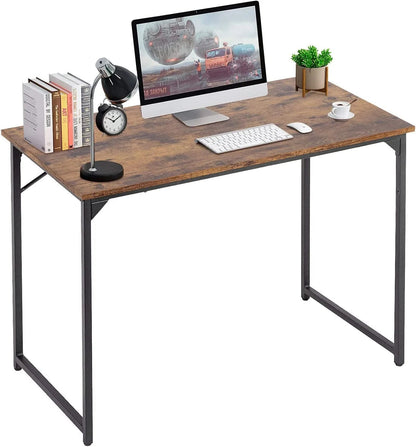 39 Inch Computer Desk Modern Writing Desk, Simple Study Table, Industrial Office Desk, Sturdy Laptop Table for Home Office, Vintage