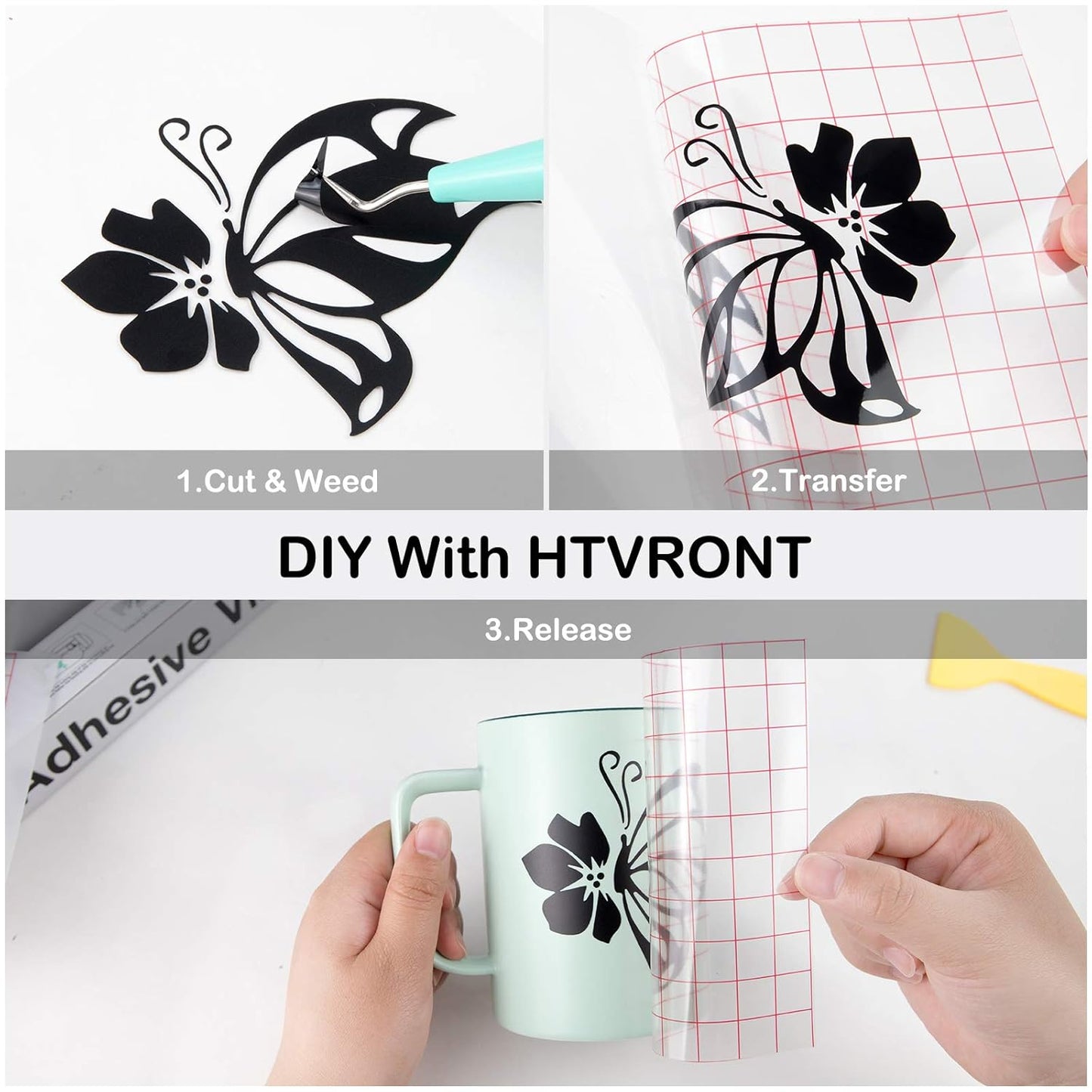 Loklik Cutting Machine 2 & Black Permanent Vinyl, Black Vinyl Compatible with Cricut Cutting Machine 12" X 14 FT