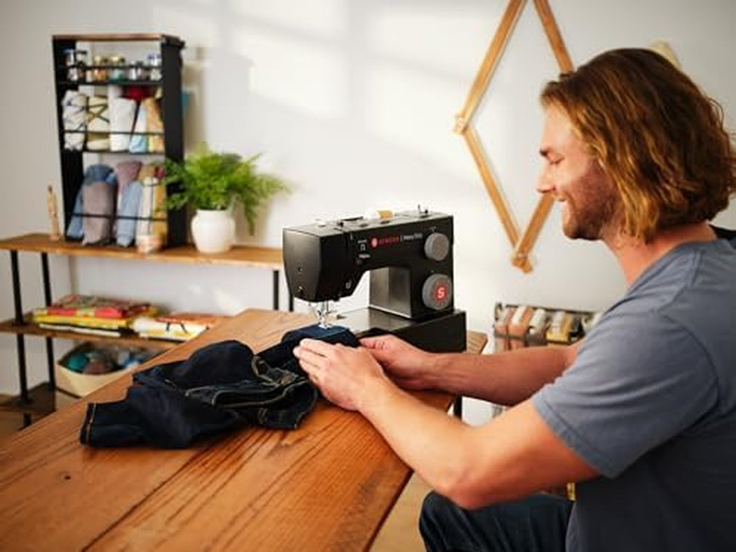 SINGER Heavy Duty 4432 High Speed Black Sewing Machine with Accessory Kit | Strong Motor with Enhanced Piercing Power, 110 Stitch Applications, Full Metal Frame, 1-Step Buttonhole & LED Light