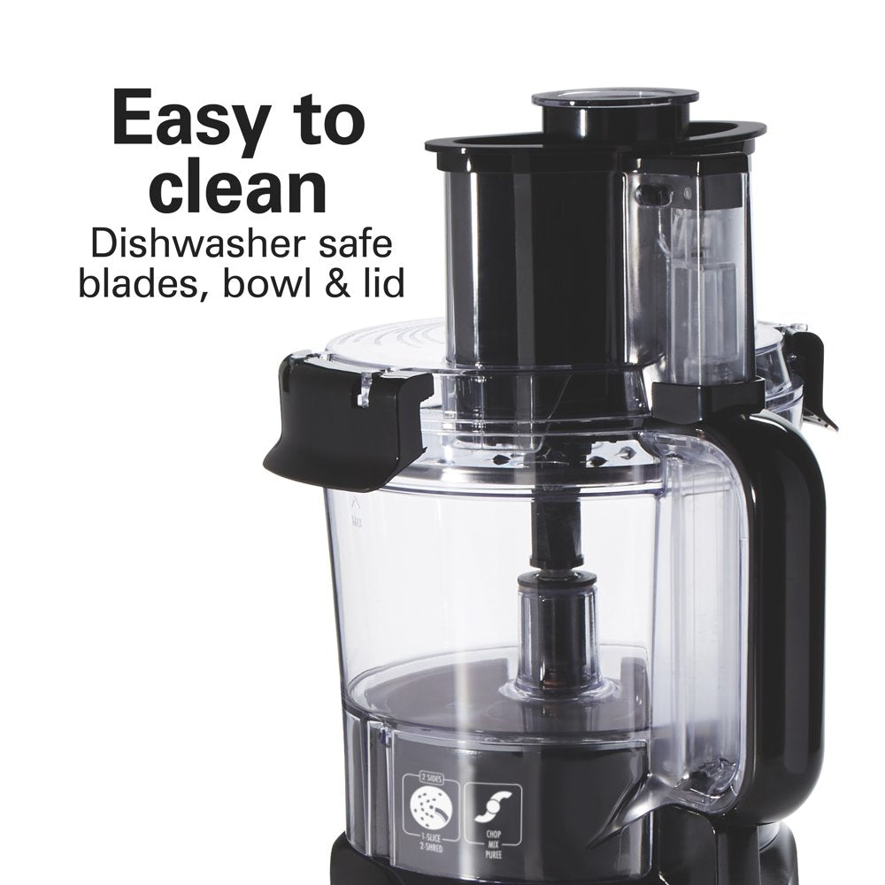 Stack and Snap Food Processor with Big Mouth, 10 Cup Capacity, Black and Stainless, 70723