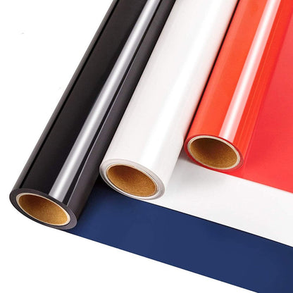 HTV Vinyl Rolls Black White and Red Heat Transfer Vinyl 12"X 8FT Iron on Vinyl