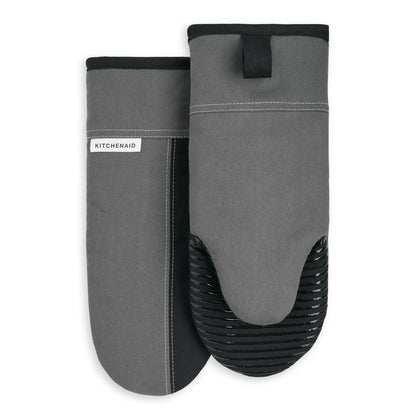 Beacon Oven Mitt Set, Contour Silver/Onyx Black, 5.75"X13", Set of 2