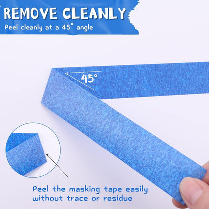 Blue Painters Tape - 1 Inch X 60 Yards X 3 Rolls Masking Tape, Multi-Surface Painters Tape, Paint Tape for Wall, Painting, Craft, Art Supplies, Clean Release Painter'S Blue Tape
