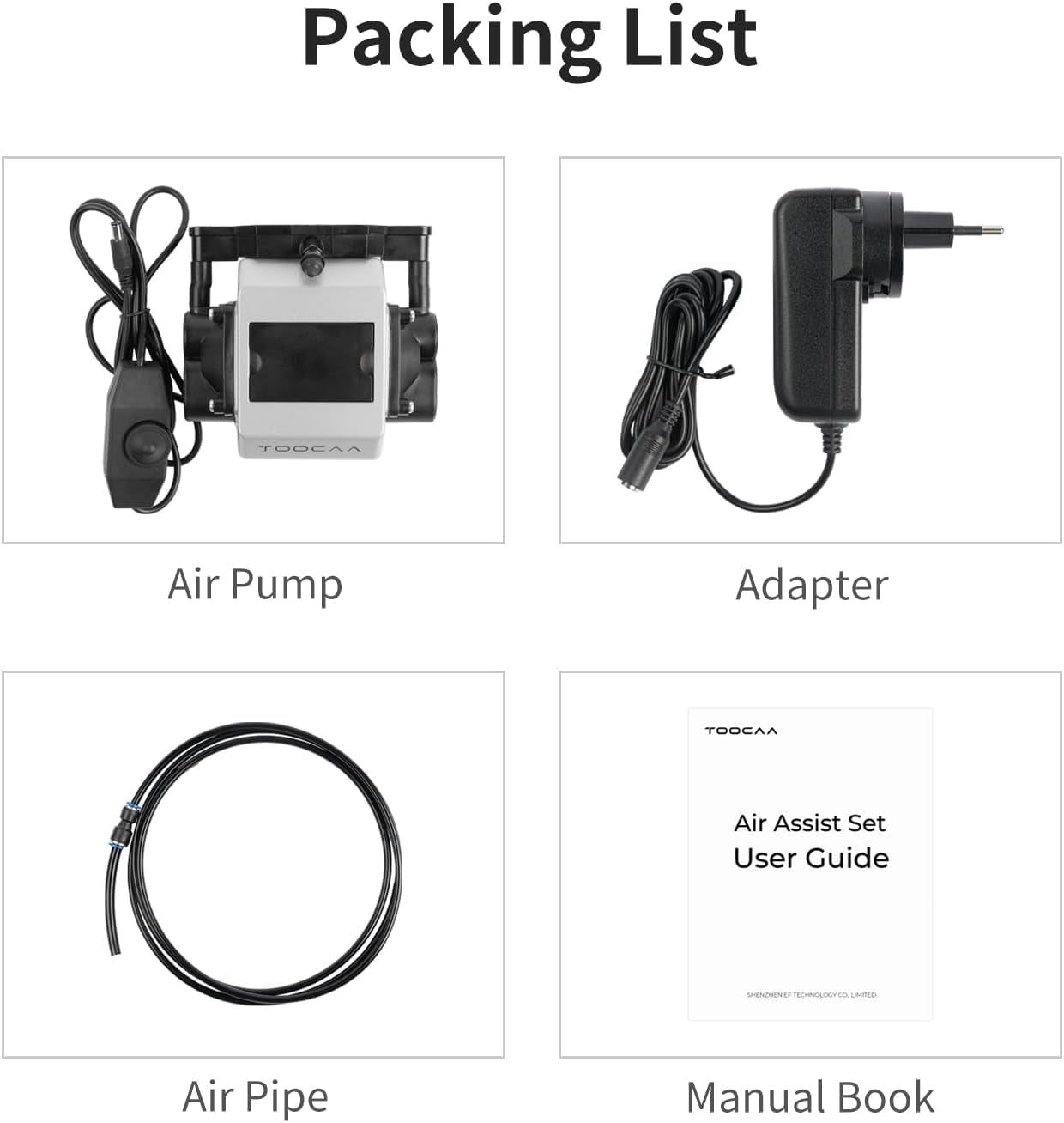 TOOCAA Air Assist Pump Kit for TOOCAA L2 and Most of Laster Cutter & Engraver,Air Assist with Adjustable 30L/Min - Faster and Deeper Cutting, Remove Smoke & Clean Surface, Protect Laser Lens,Low Noise