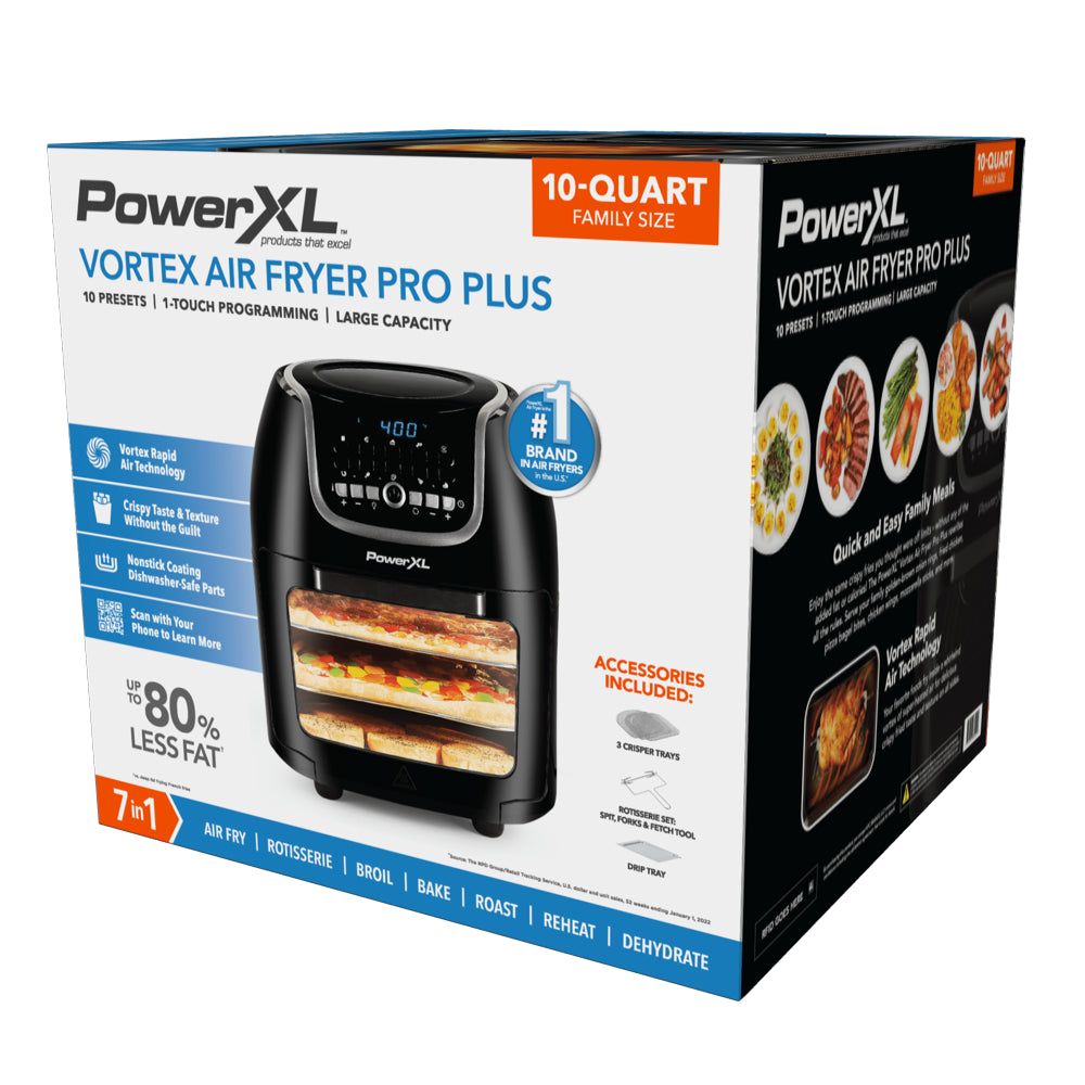 Vortex Air Fryer Pro plus 10 Quart Capacity, Black, 1700 Watts,