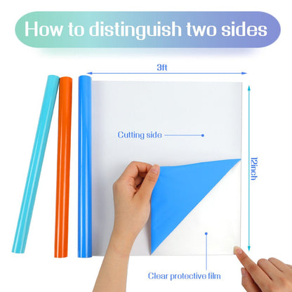 HTV Heat Transfer Vinyl Bundle (8 Pack) - 12"X 3FT HTV Vinyl Rolls Easy to Weed