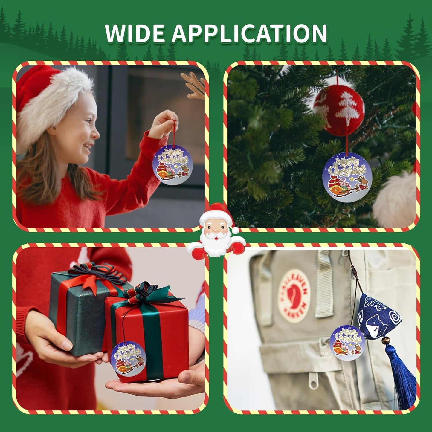 Sublimation Ornament Blanks 3.15 Inch - 12 PCS Sublimation Christmas Ornament Blanks with Red String - Personalized MDF Decoration Supplies for Halloween Christmas