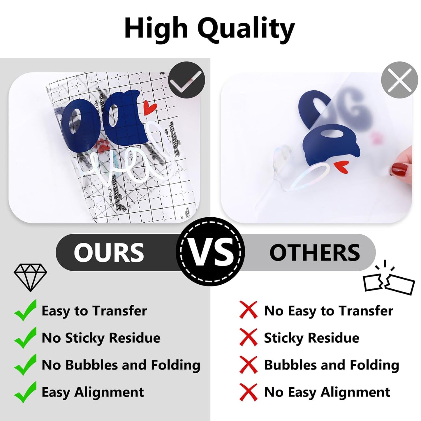 Transfer Tape for Vinyl - 12" X 32FT Vinyl Medium Tack Transfer Paper for Permanent Vinyl, Stickers, Decals, Signs, Windows, Alignment Grid & Clear