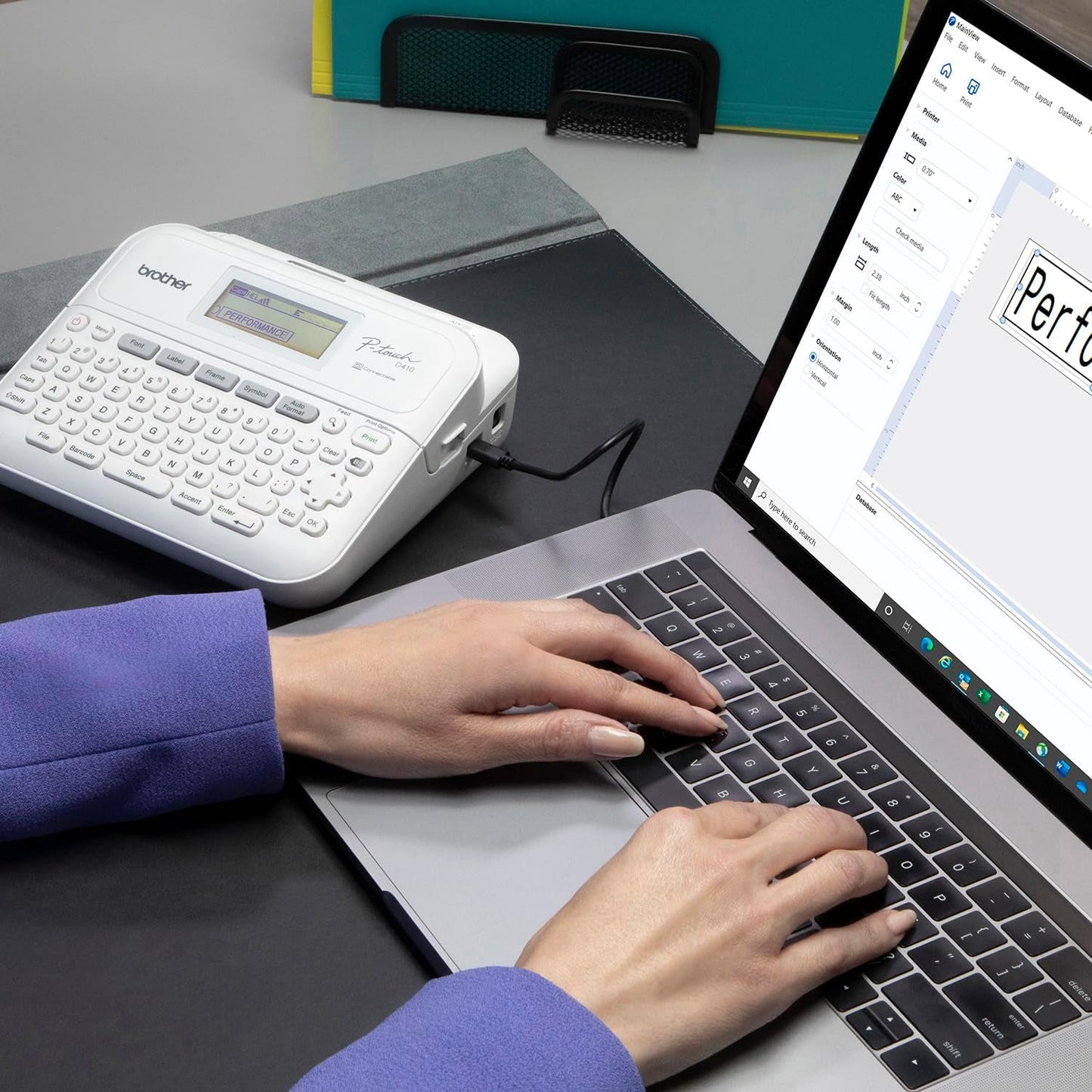 P-Touch PT-D410 Home / Office Advanced Label Maker | Connect via USB to Create and Print on Tze Label Tapes up to ~3/4 Inch, White