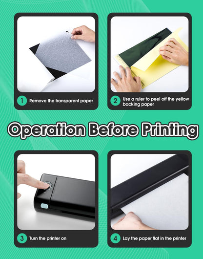 Phomemo Tattoo Stencil Printer, M08F Wireless Thermal Tattoo Printer with 10Pcs Transfer Paper, Compatible with Phone/Tablet/Pc, Tattoo Supplies for Tattoo Artist & Beginner, Black & Green
