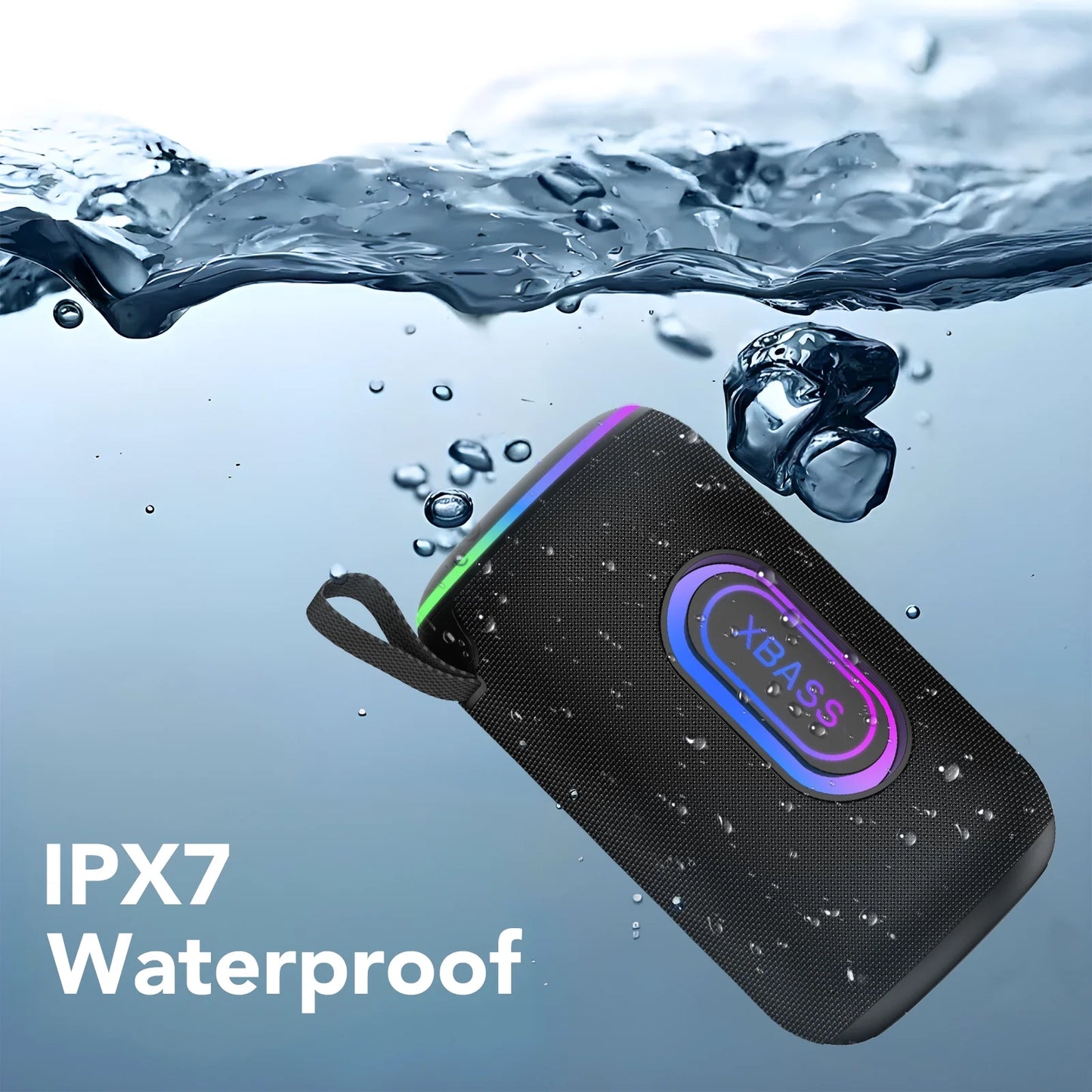 Portable Bluetooth Speaker, IPX7 Waterproof Wireless Speaker, 35W Loud Stereo Sound, 30H Playtime, 10 Colorful RGB Lights, TWS Pairing, Bluetooth 5.4 for Outdoor/Home/Party, Gift Ideas