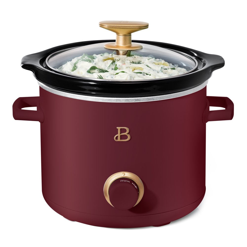 2 Qt Slow Cooker Set, 2-Pack, White Icing and Merlot by Drew Barrymore, 19340, 100 W