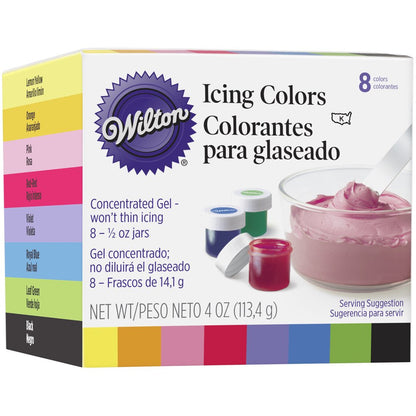 8-Piece Gel Food Coloring Set, 4 Oz. (Purple, Blue, Green, Black, Yellow, Orange, Pink, Red)