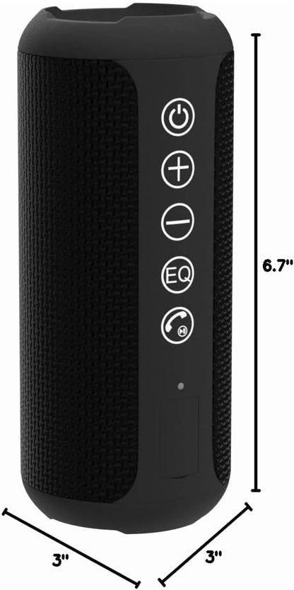 Wireless Portable Speaker,Ipx7 Waterproof Bluetooth Speaker, 24W Loud Stereo Sound, Bassboom Technology, TWS Pairing, Built-In Mic, 30H Playtime with Lights for Home Outdoor - Black