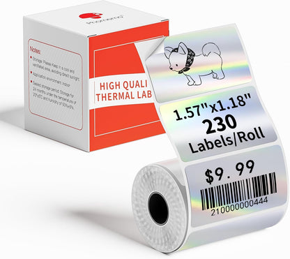 Phomemo M110 Gradual Thermal Labels - 1.57"X 1.18" (40X30Mm) Sticker Labels for Address, Barcode, Mailing, Logo, File