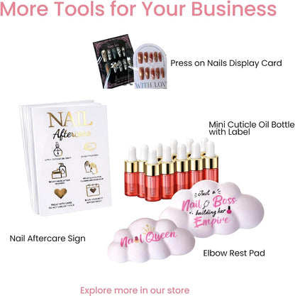 Nail Cash Pink Loyalty Reward Cards for Nail Tech Supplies, Salon Client Gifts & Aftercare, Pedicure Manicure Business Must Haves - 100 Pieces