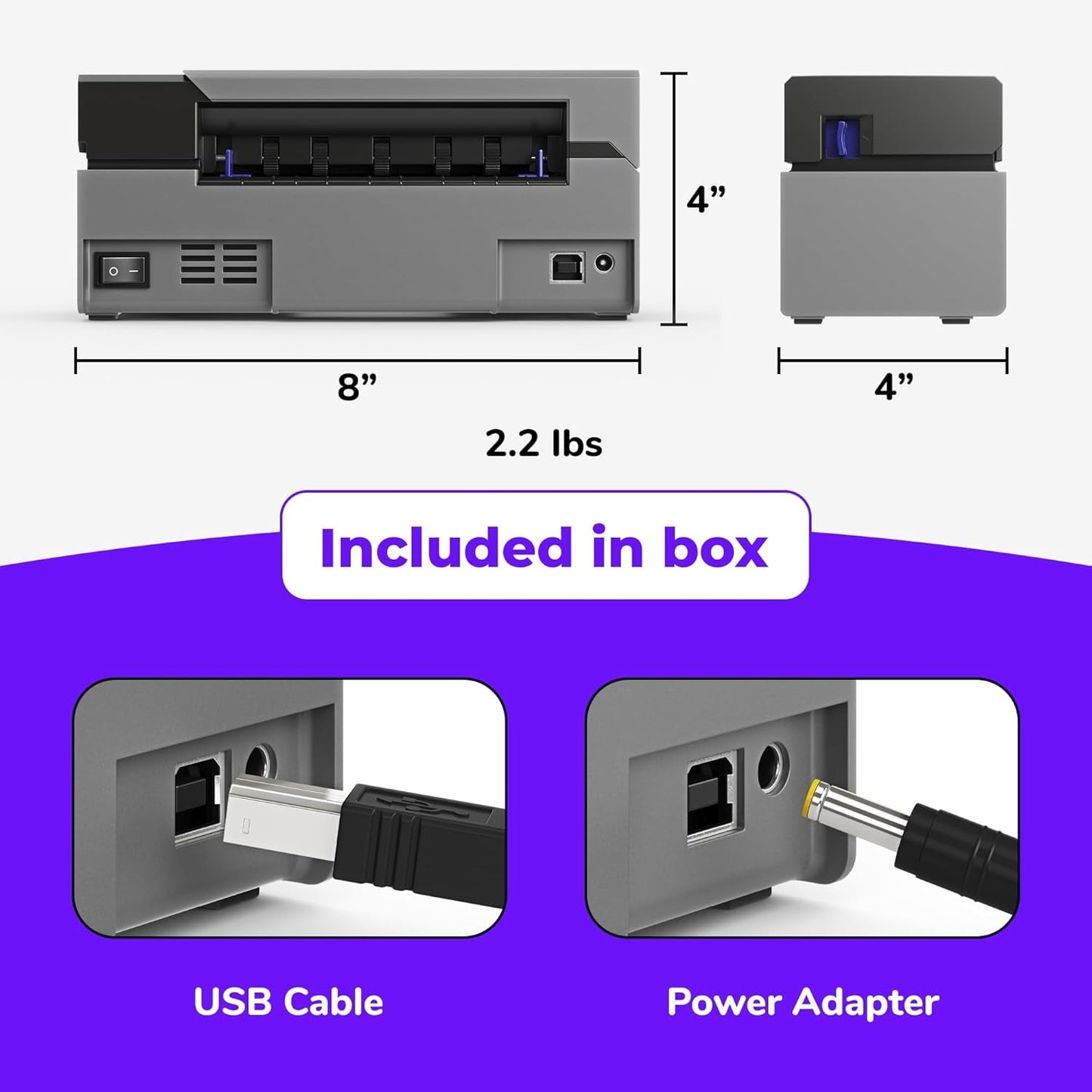 Rollo USB Shipping Label Printer - Commercial Grade 4X6 Thermal Label Printer for Shipping Packages - High Speed Custom Sticker Label Maker for Small Business - Supports Windows & Mac