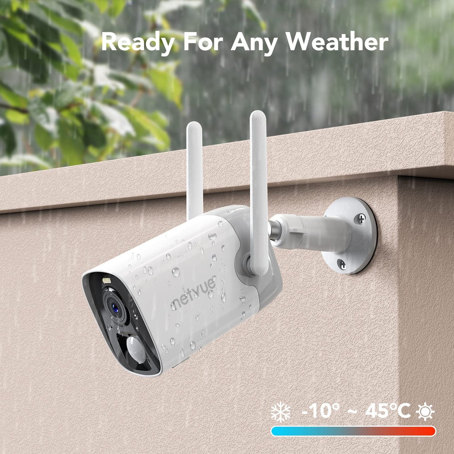 Outdoor Security Camera, 2K Surveillance Cameras Wireless Wifi Battery with AI - Only for 2.4Ghz