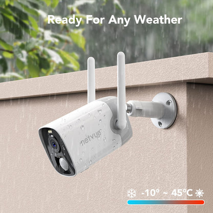 Outdoor Security Camera, 2K Surveillance Cameras Wireless Wifi Battery with AI - Only for 2.4Ghz