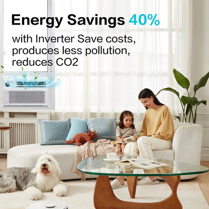 Energy Star 8000 BTU Inverter Window Air Conditioner, Energy-Saving Window AC Unit with APP & Voice Control, Ultra Quiet & Easy Installtion Design, Work with Alexa/Google Assistant, 115V/60Hz