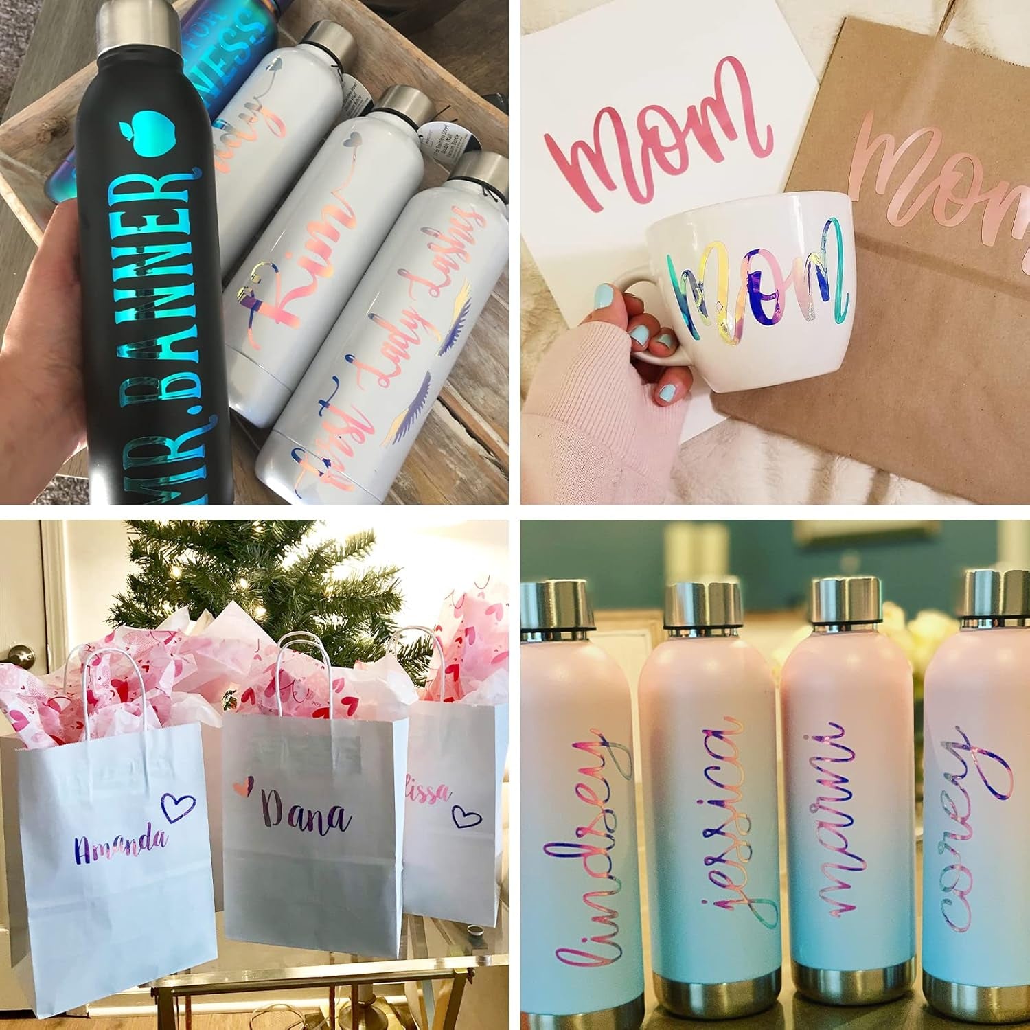 Holographic Opal Craft Vinyl 12" X 12" 7 Sheets/Pack for Craft Cutters,Sign Plotters