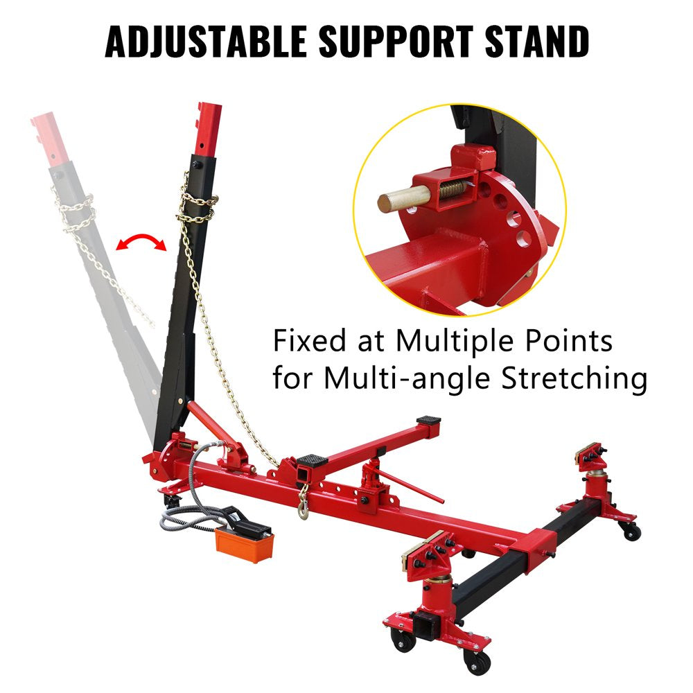 Auto Body Frame Straightener 10 Ton PSI Air Pump Frame Puller Portable Auto Body Puller Frame Straightener with Clamps and 10,000 PSI Hydraulic Foot Pump for Auto Repair Shop