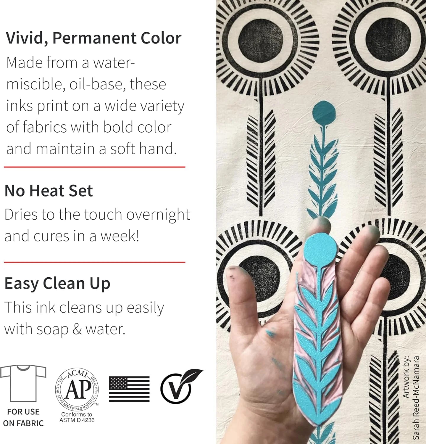 Printing Inks for Fabrics, 2.5 Oz., Black