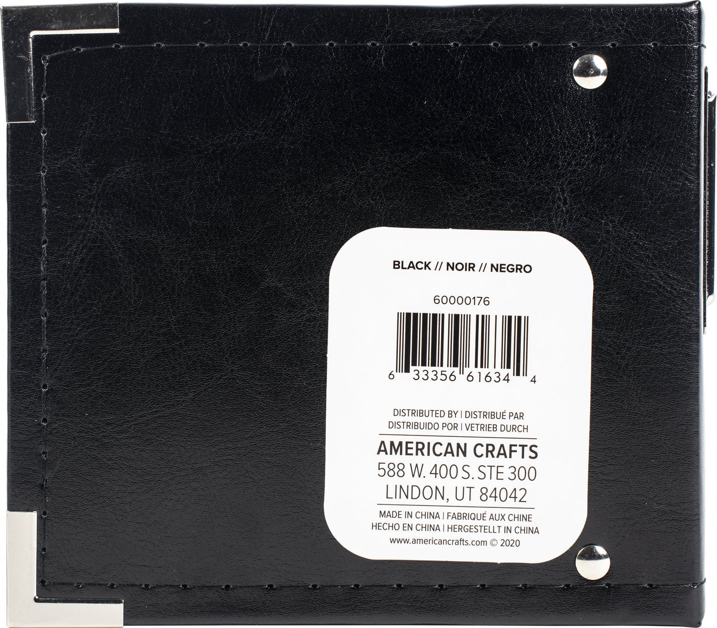 We R Classic Leather D-Ring Album 4"X4"-Black