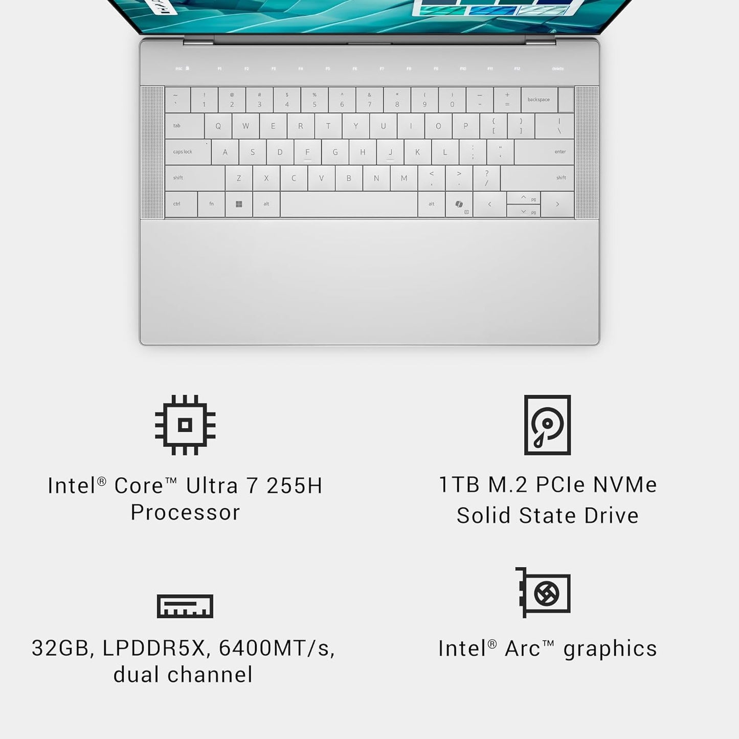 Dell XPS 14 Premium Laptop Da14250-14.5-Inch Touch 3.2K OLED 48-120Hz Display, Intel Core Ultra 7 255H, Intel Arc Graphics, 32GB Memory, 1TB SSD, Backlit English Keyboard with Fingerprint Reader
