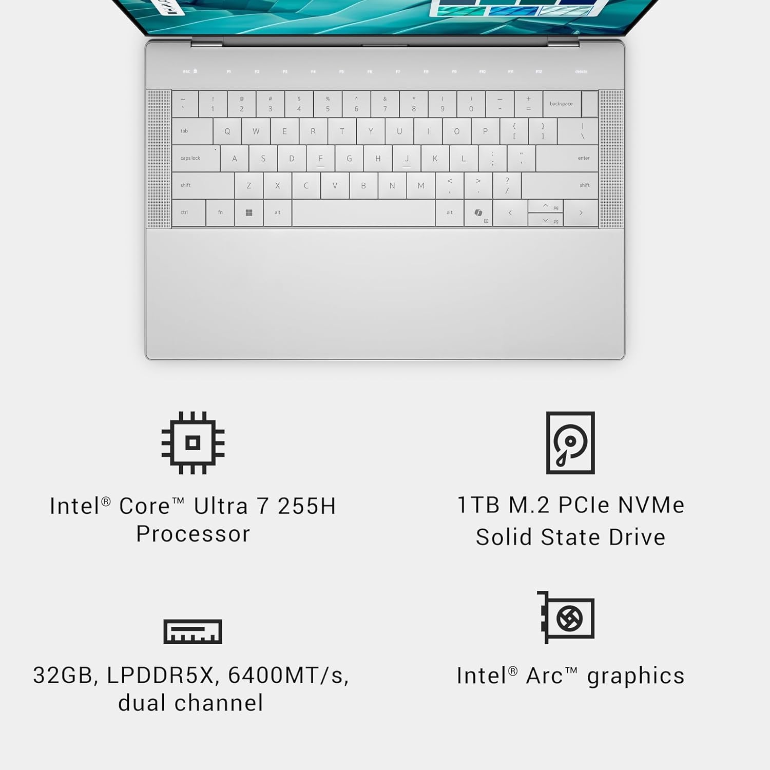 Dell XPS 14 Premium Laptop Da14250-14.5-Inch Touch 3.2K OLED 48-120Hz Display, Intel Core Ultra 7 255H, Intel Arc Graphics, 32GB Memory, 1TB SSD, Backlit English Keyboard with Fingerprint Reader